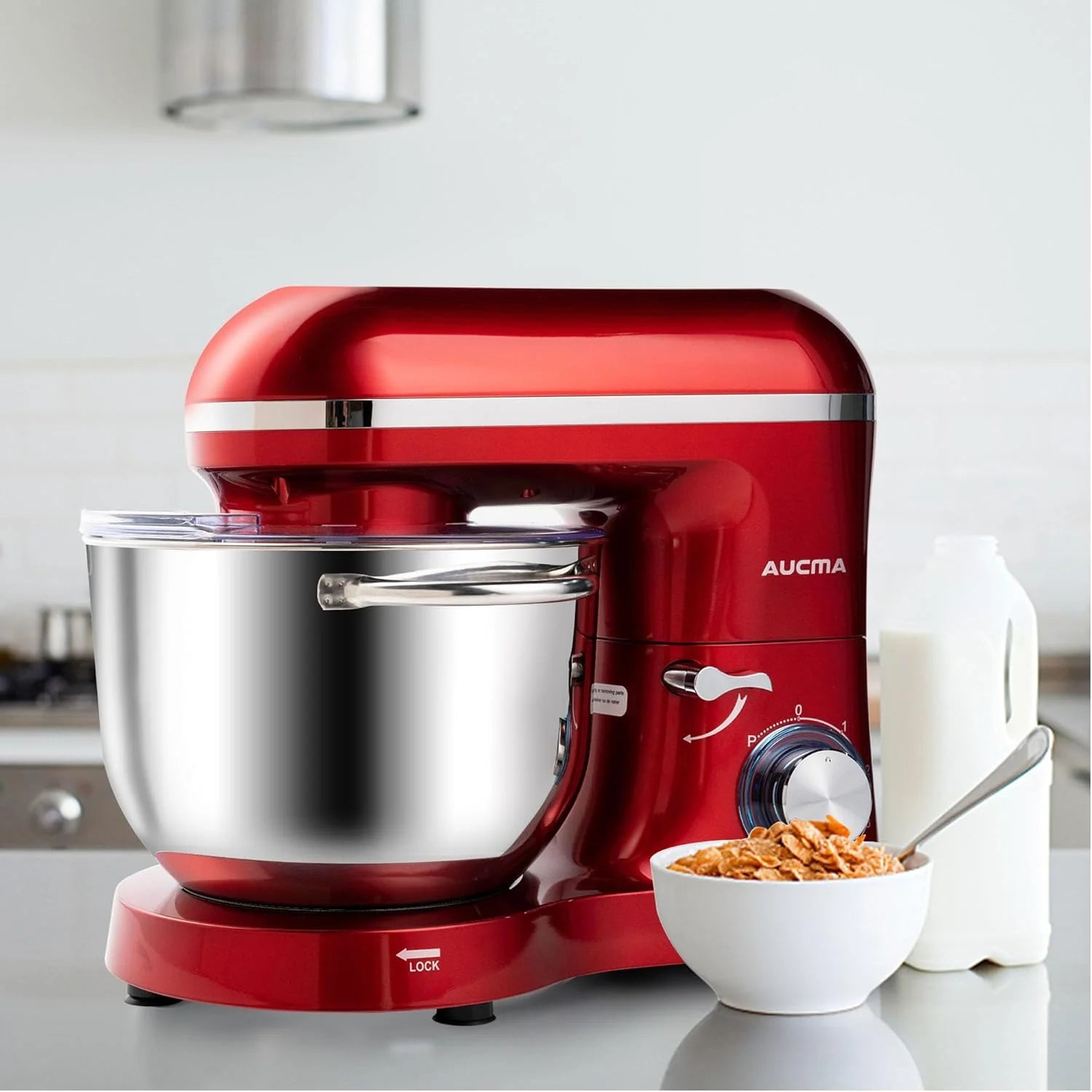 Aucma Stand Mixer,6.5-QT 660W 6-Speed Tilt-Head Food Mixer, Kitchen Electric Mixer with Dough Hook