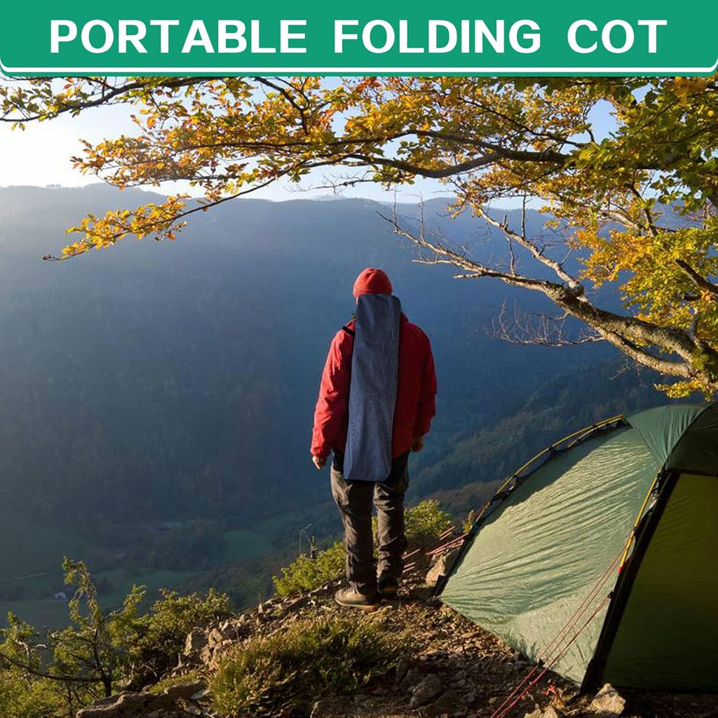 2-Pack Camping Cots with Mattress Comfortable Folding Bed Heavy Duty Baby Cot