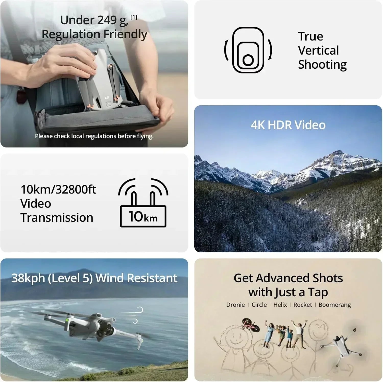 DJI Mini 3 Drones with Camera for Adults 4K 38 min Flight Time up to 32800 ft