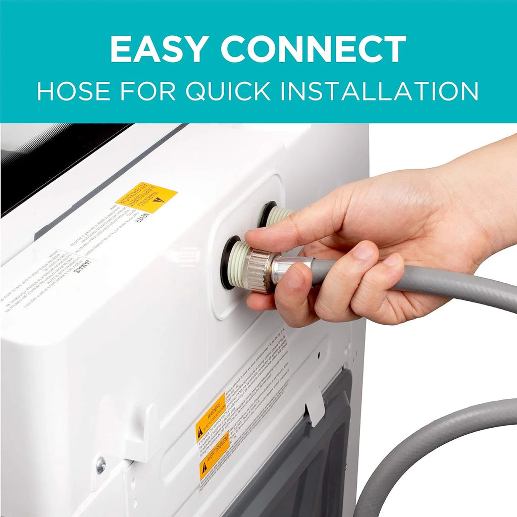 Portable Washer 6.6 lb. Capacity Washing Machine for Homes & Apartments 5 Wash Cycles Quick Connect Sink Adapter and Drain Hose Included Transparent Lid