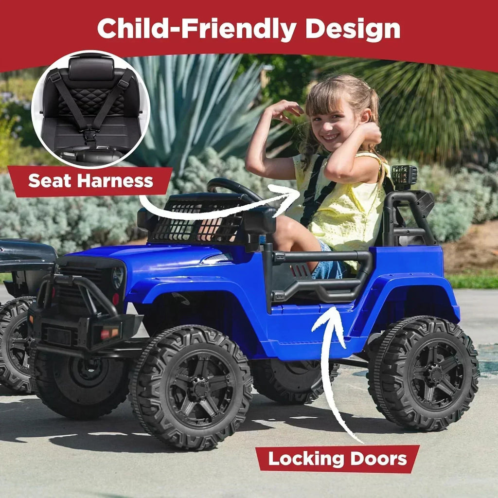 Best Choice Products 12V Kids Ride-On Truck Car with Spring Suspension and LED Lights