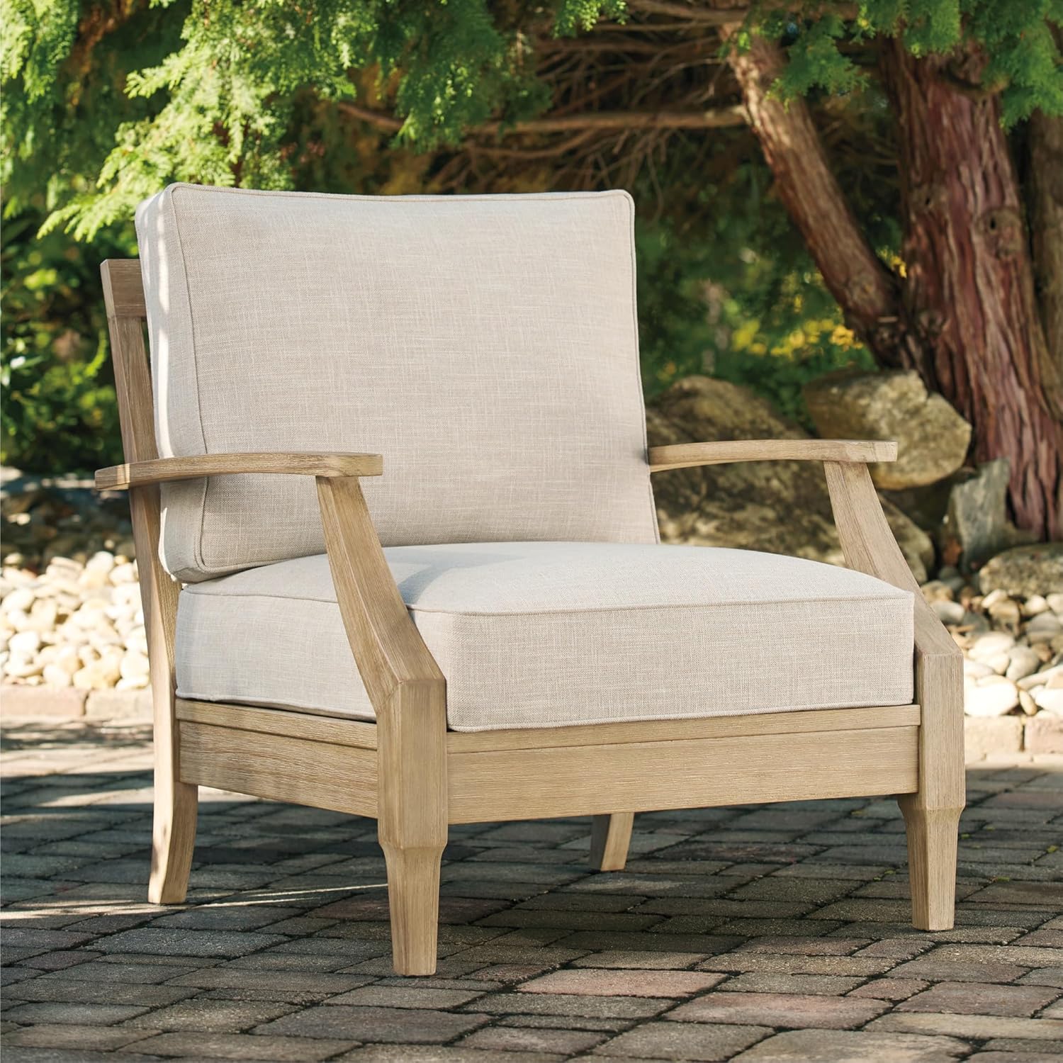 Coastal view outdoor terrace eucalyptus sofa