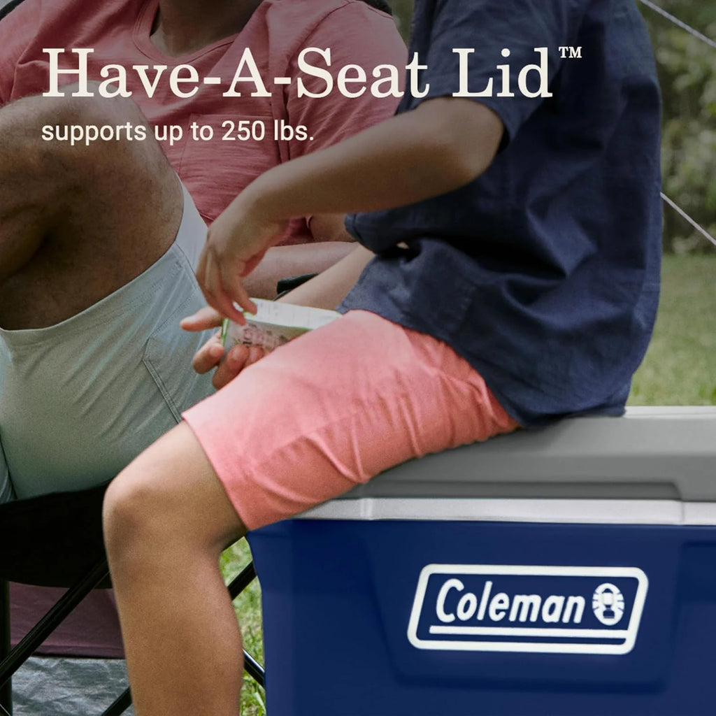 Coleman Insulated Portable Rolling Cooler with Wheels, Leak-Proof Outdoor Hard Cooler, Keeps Ice for Up to 5 Days, 100 Quart