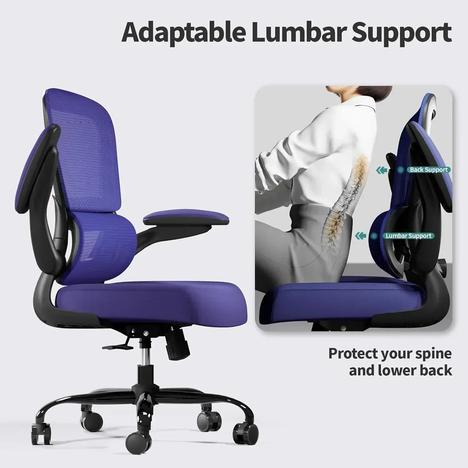 TRALT Office Chair Ergonomic Desk Chair 330 lbs Home Mesh Gaming Chair with Wheels