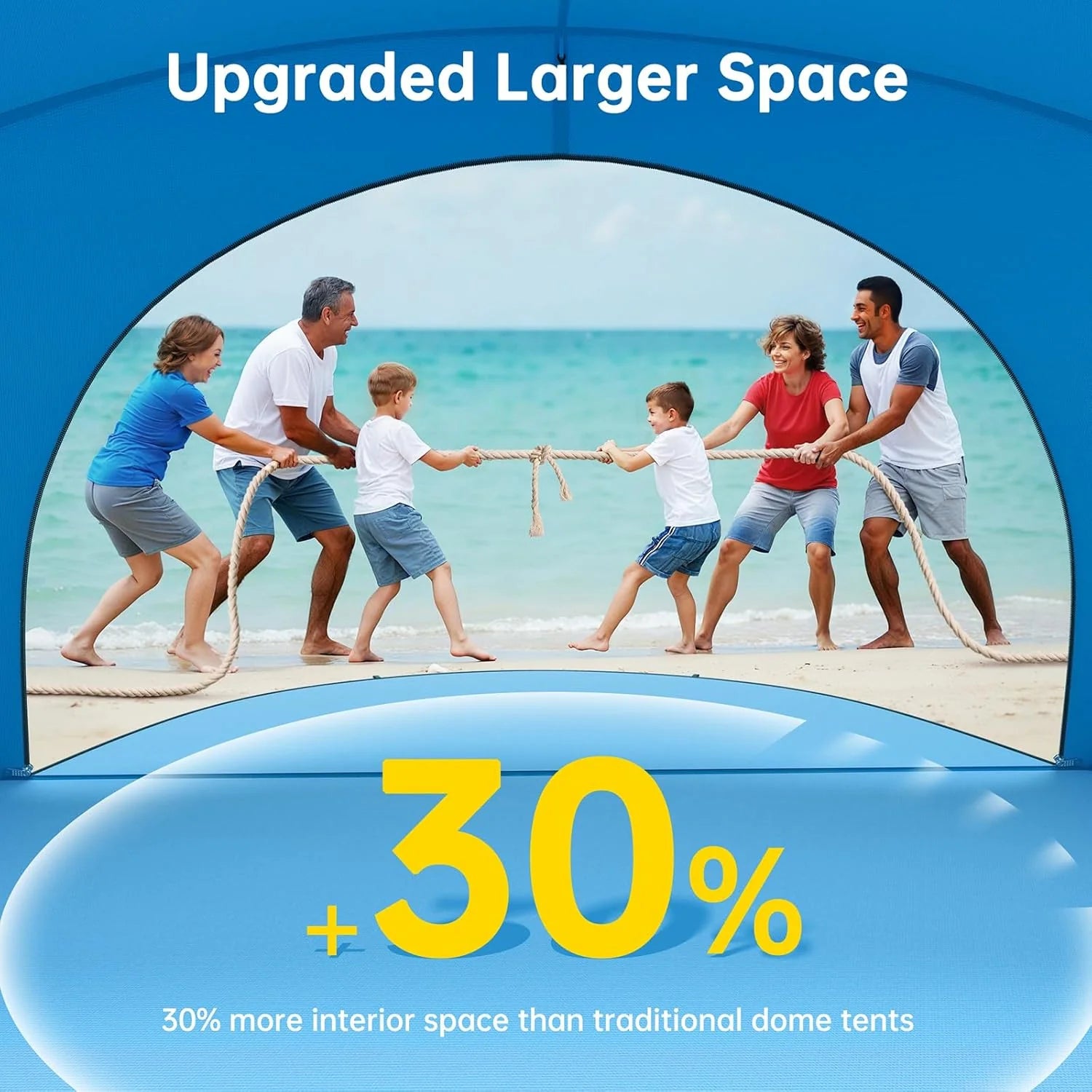 Beach Tent Sun Shelter, Beach Shade Tent with UPF50+ UV Protection, Beach Sun Shelter, Beach Shade with 2 Zippered Doors, Portable Beach Tent for Beach Camping Fishing