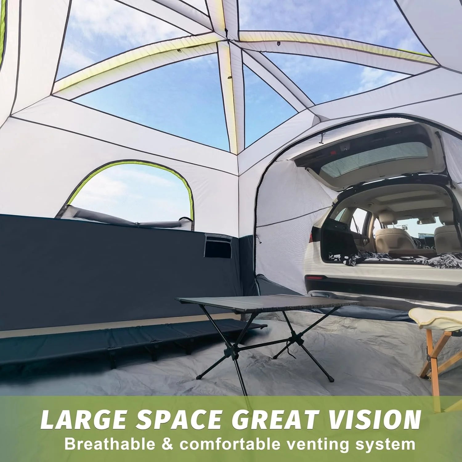 SUV Tent for Camping, 6-Person SUV Tailgate Tent - Easy Set Up with Rainfly, 10'x9'x78in(H)
