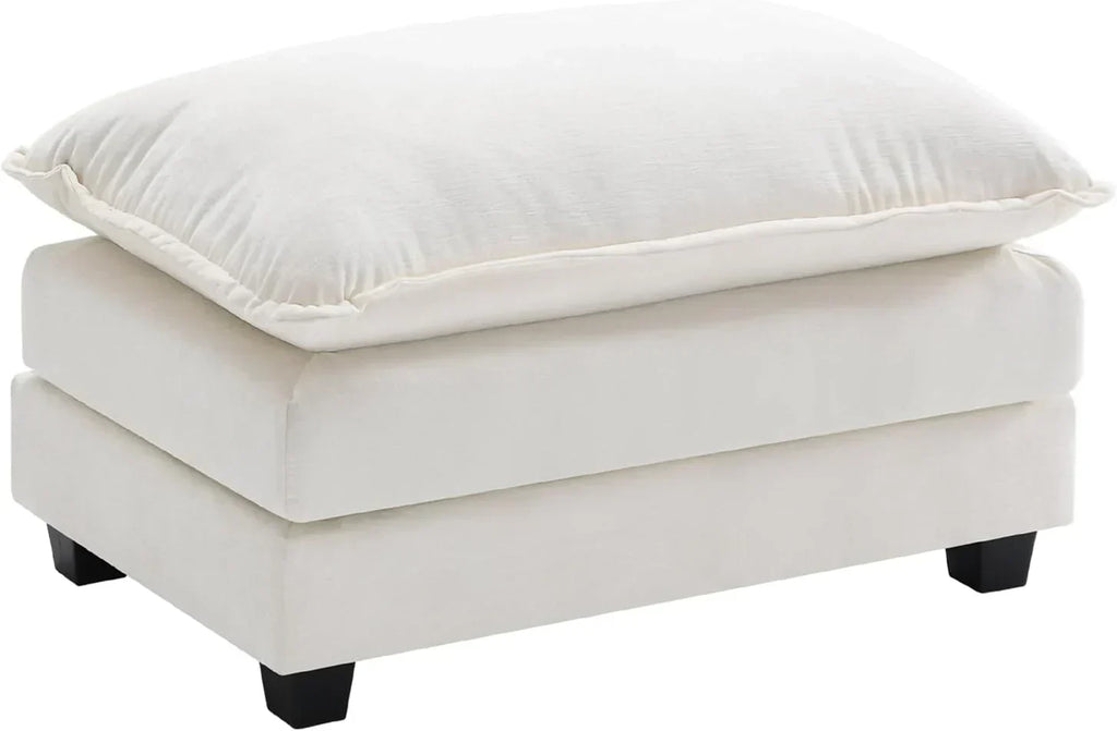 111.4 Inch L Shaped Modern Sofa Modular Cloud Sofa with Ottoman 4 Seater Chenille Deep Seat Sofa