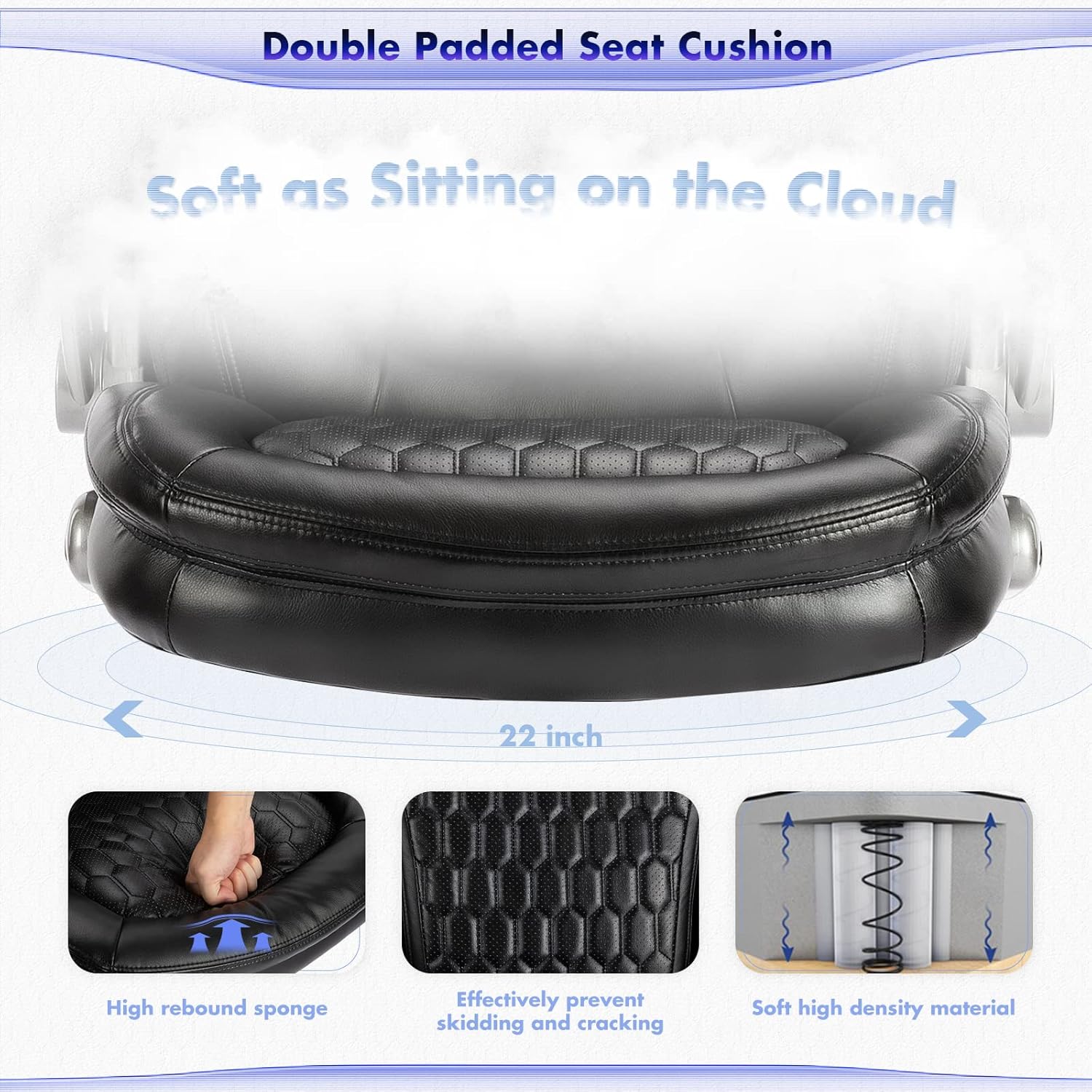 Executive Office Chair Computer Desk Chair Swivel Home Office Chair Upgraded Casters
