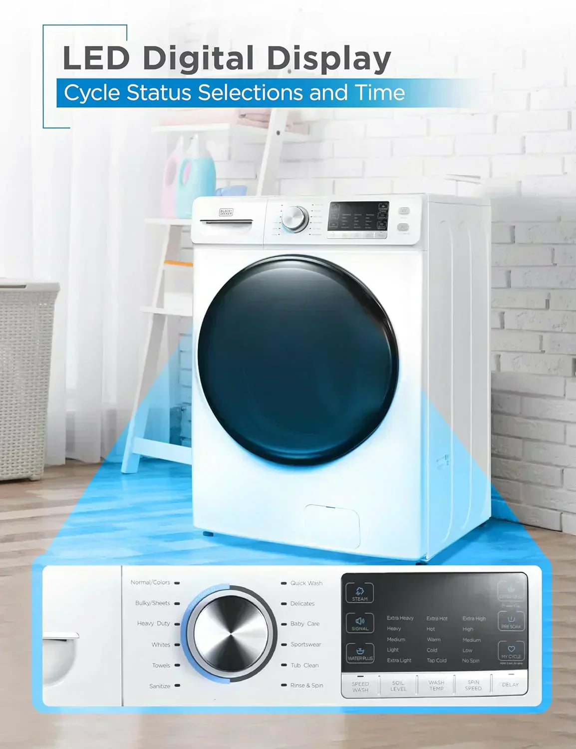 Portable Washer 6.6 lb. Capacity Washing Machine for Homes & Apartments 5 Wash Cycles
