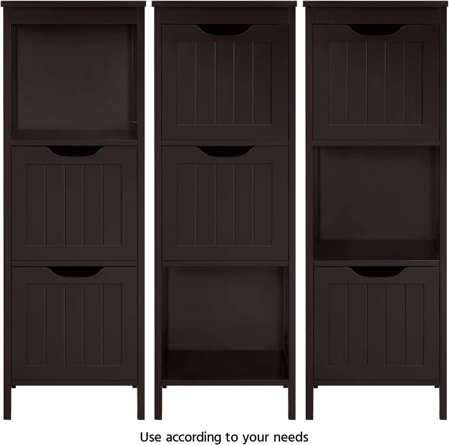 Bathroom Floor Cabinet, Wooden Storage Cabinet with 2 Drawers, Multifunctional Side Organizer Rack Stand Table