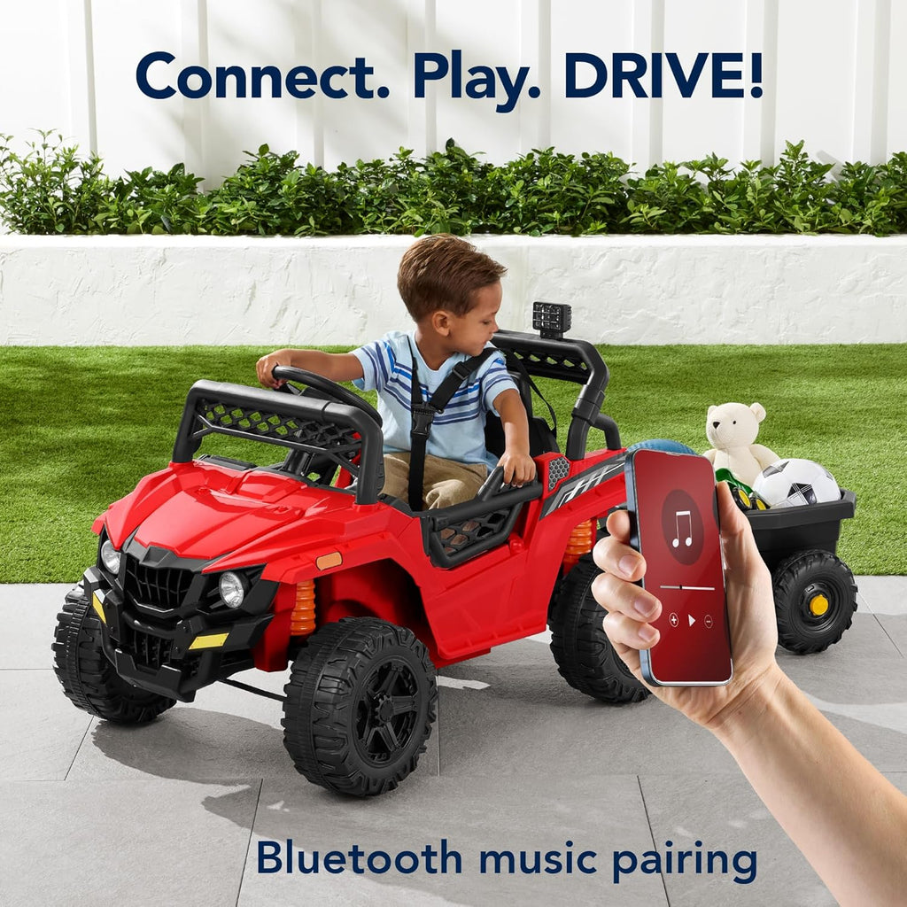 Children's black UTV electric children's car