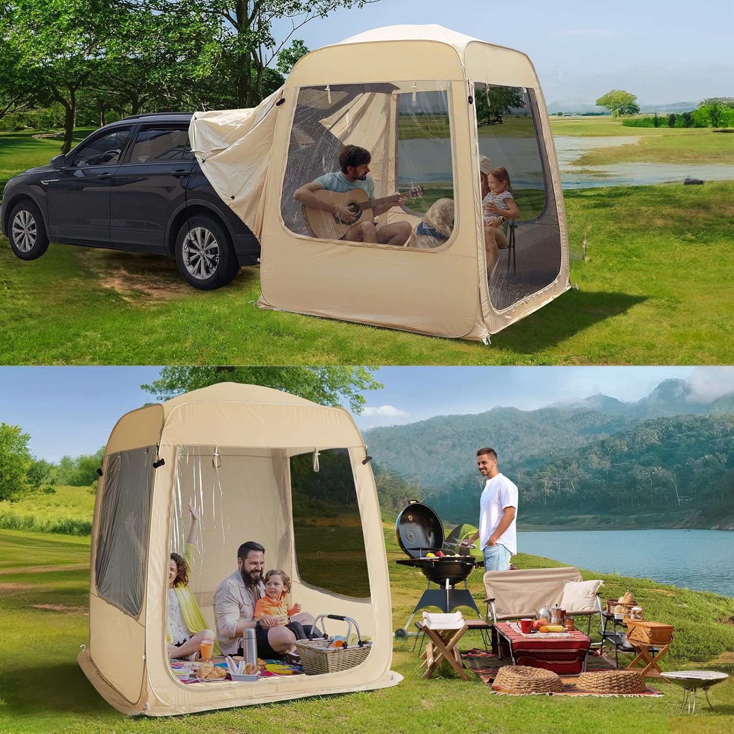 Alvantor Screen House Gazebo Pop Up Igloo Screened Canopy Tent with Mosquito Netting Sides