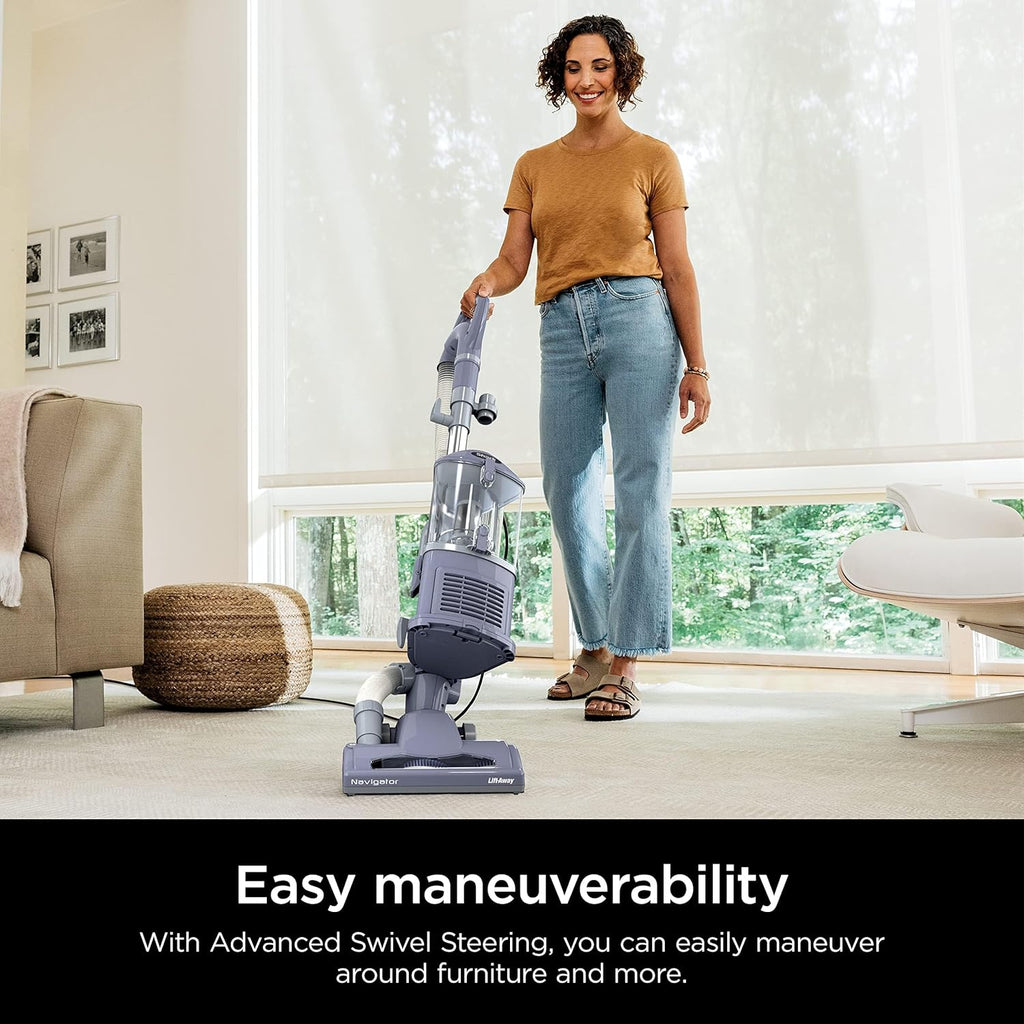 Upright Vacuum Navigator Lift-Away Deluxe with Large Dust Cup Capacity HEPA Filter Swivel Steering Upholstery Tool & Crevice Tool
