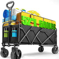 Foldable 4-wheel cart, foldable, 37 inches long, 480 lb capacity, heavy-duty beach cart, shopping cart with wheels