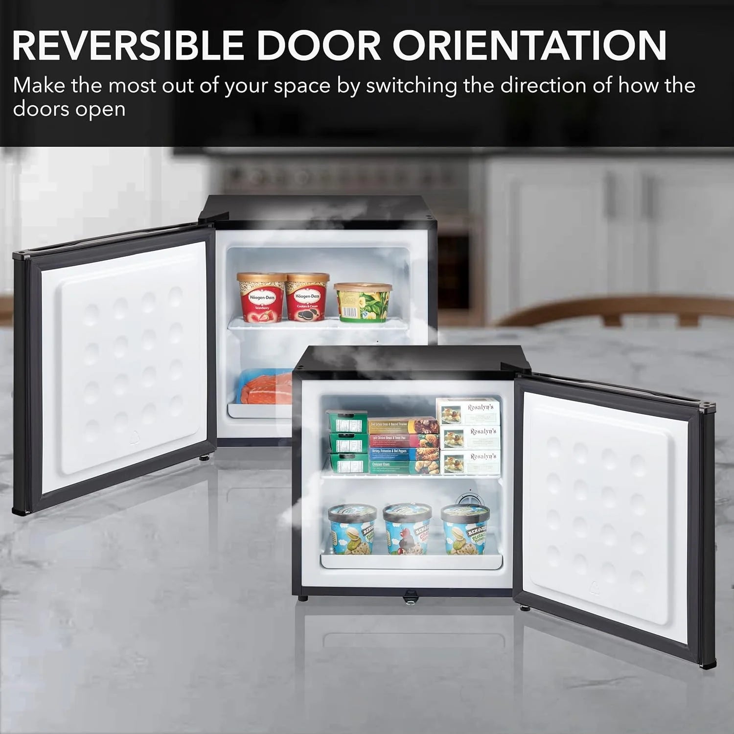 Whynter CUF-112SS Mini, Energy Star Rated Small Upright Freezer with Lock, Stainless Steel -1.1 Cubic Feet