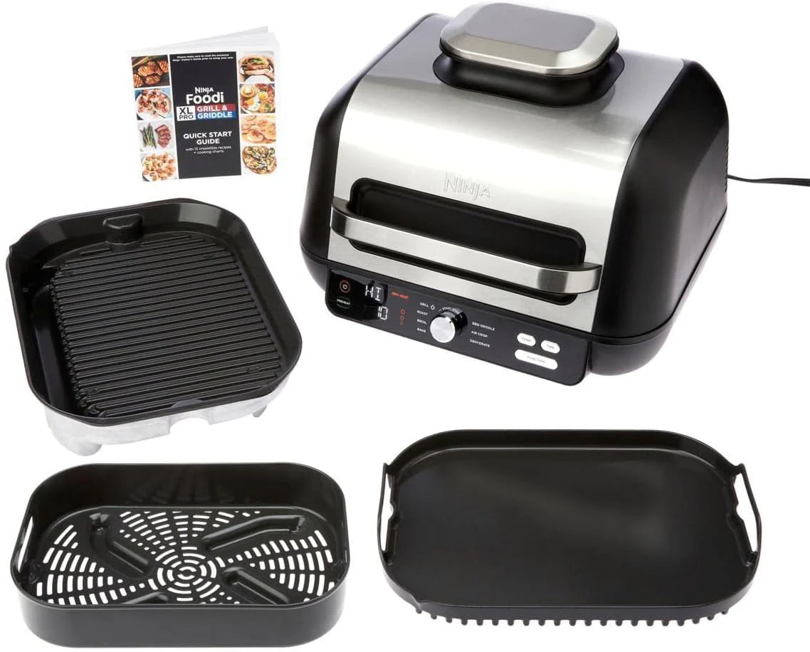 Ninja Foodi Smart XL 6-in-1 Indoor Grill with Air Fry, Bake, Roast, Broil, and Dehydrate, Smart Thermometer