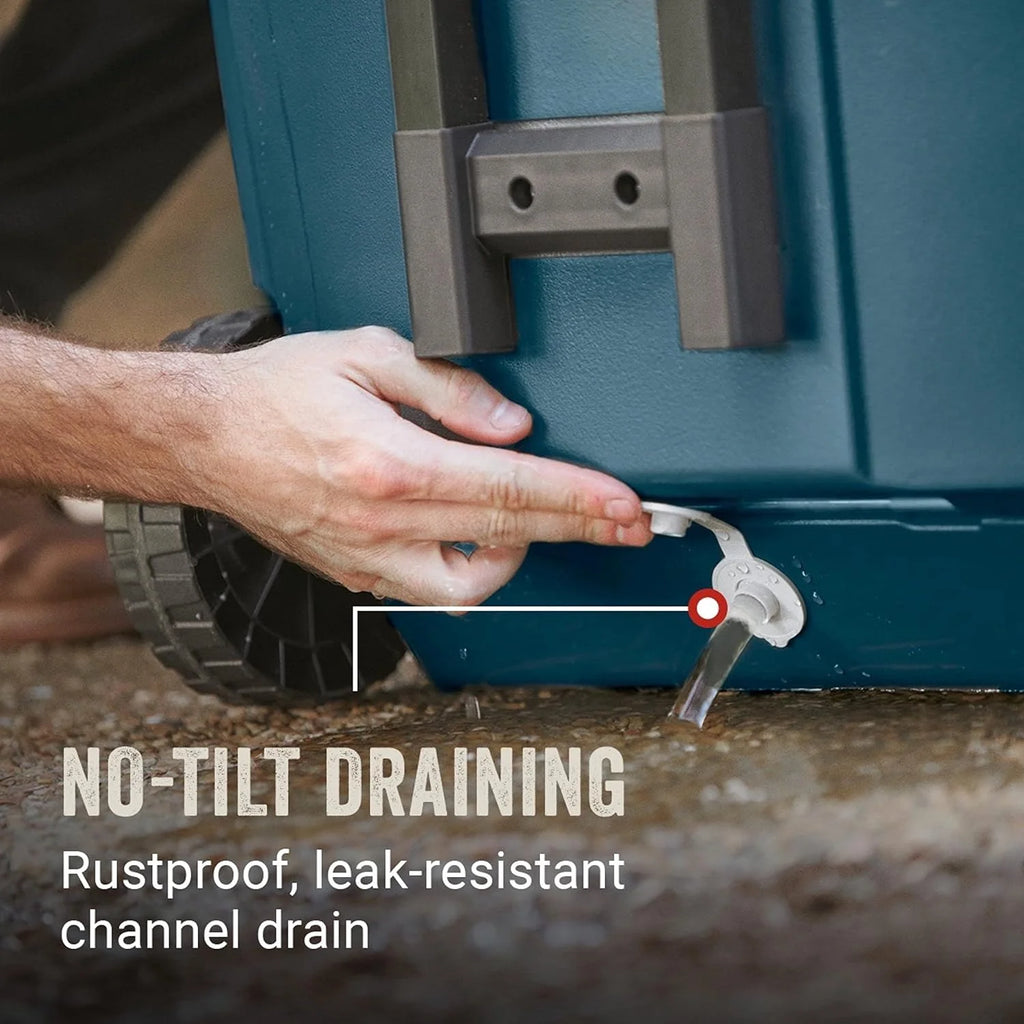 Coleman Insulated Portable Rolling Cooler with Wheels, Leak-Proof Outdoor Hard Cooler, Keeps Ice for Up to 5 Days, 100 Quart