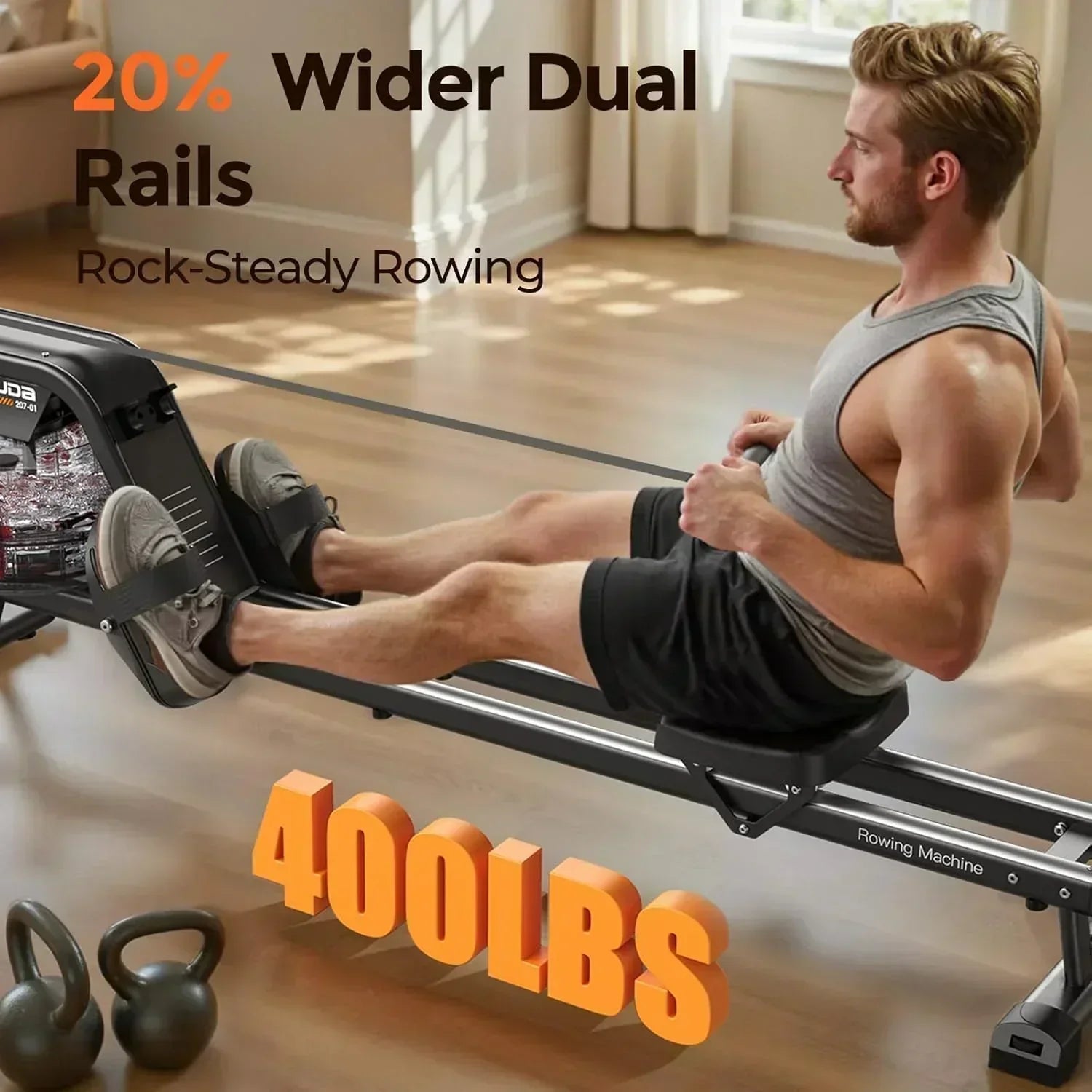 YOSUDA Home Magnet/Water Resistance Rowing Machine Support Bluetooth and Applications