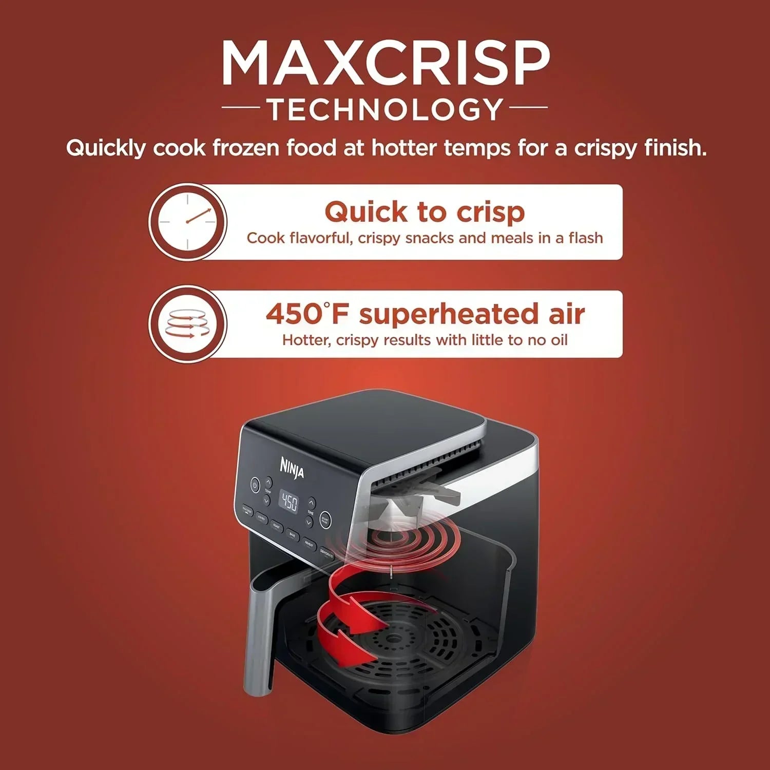 Ninja Air Fryer Pro 5-quart 4-in-1 air fryer that air fries bakes reheats and dehydrates