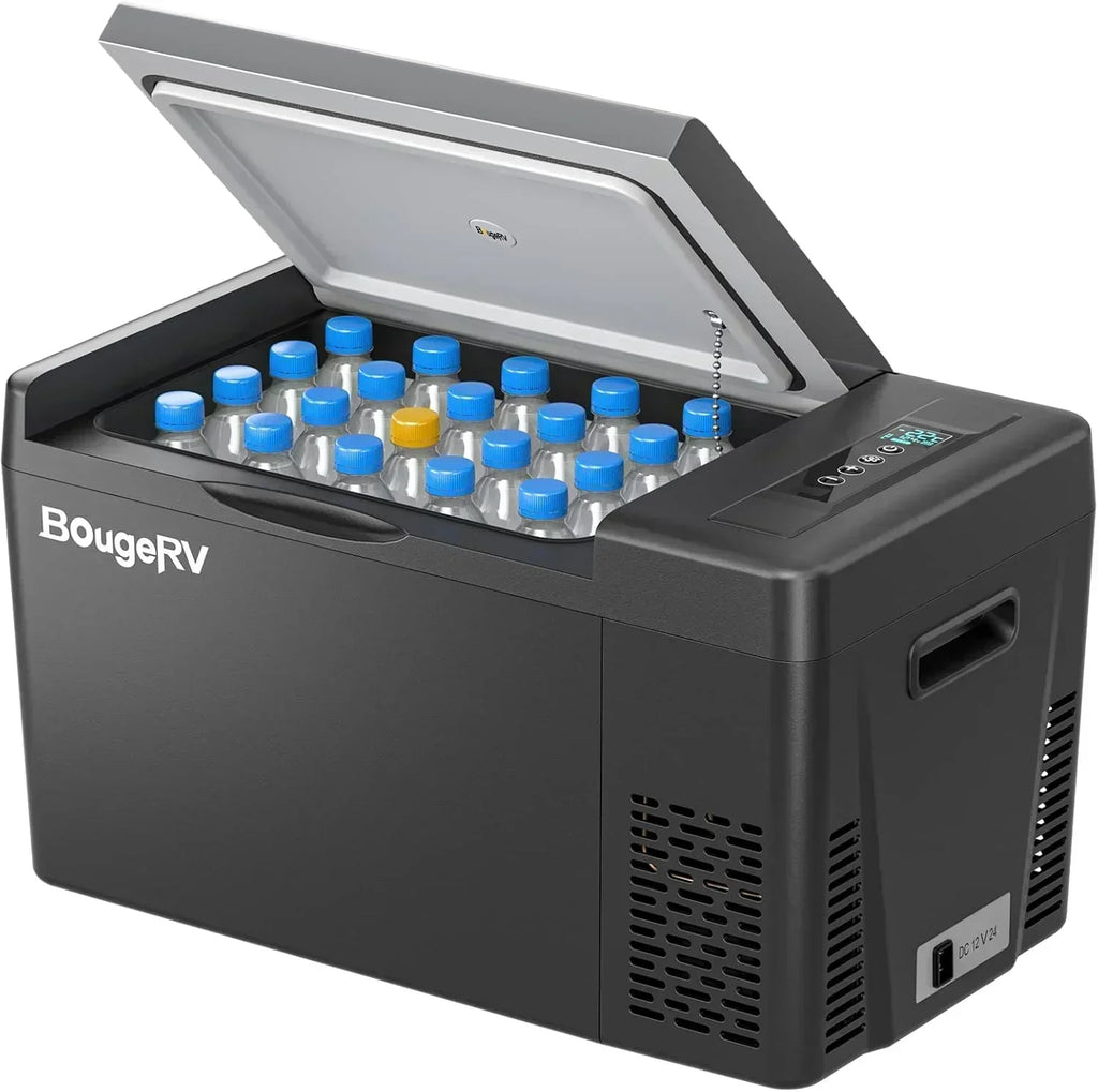 BougeRV 12 Volt Refrigerator 12V Car Fridge 23 Quart Portable Freezer Compressor Cooler