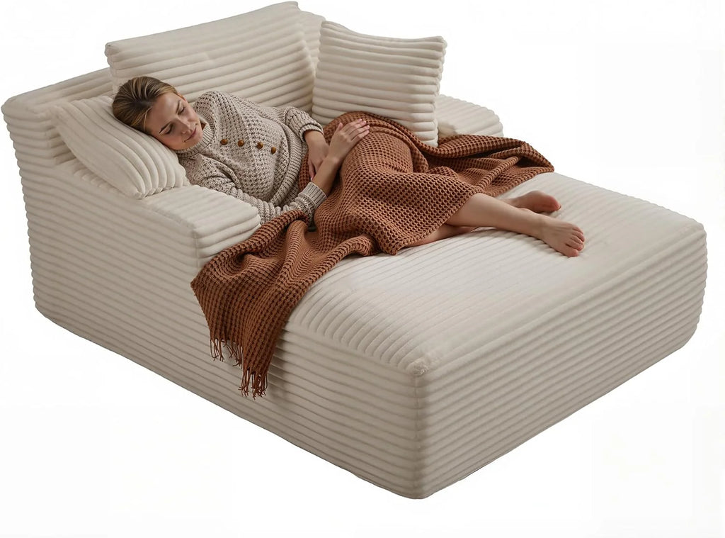 50-inch indoor recliner, oversized corduroy upholstered boneless sofa bed, deep sleeper sofa reading chair, cloud sofa, living room sofa