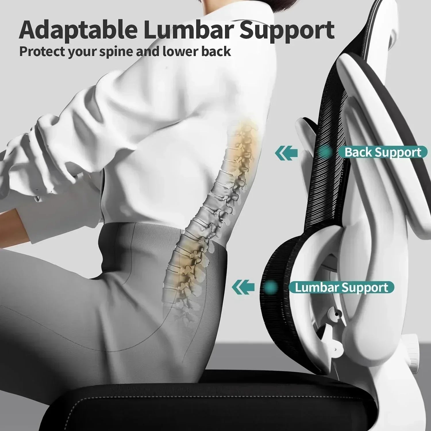 TRALT Office Chair Ergonomic Desk Chair 330 lbs Home Mesh Gaming Chair with Wheels
