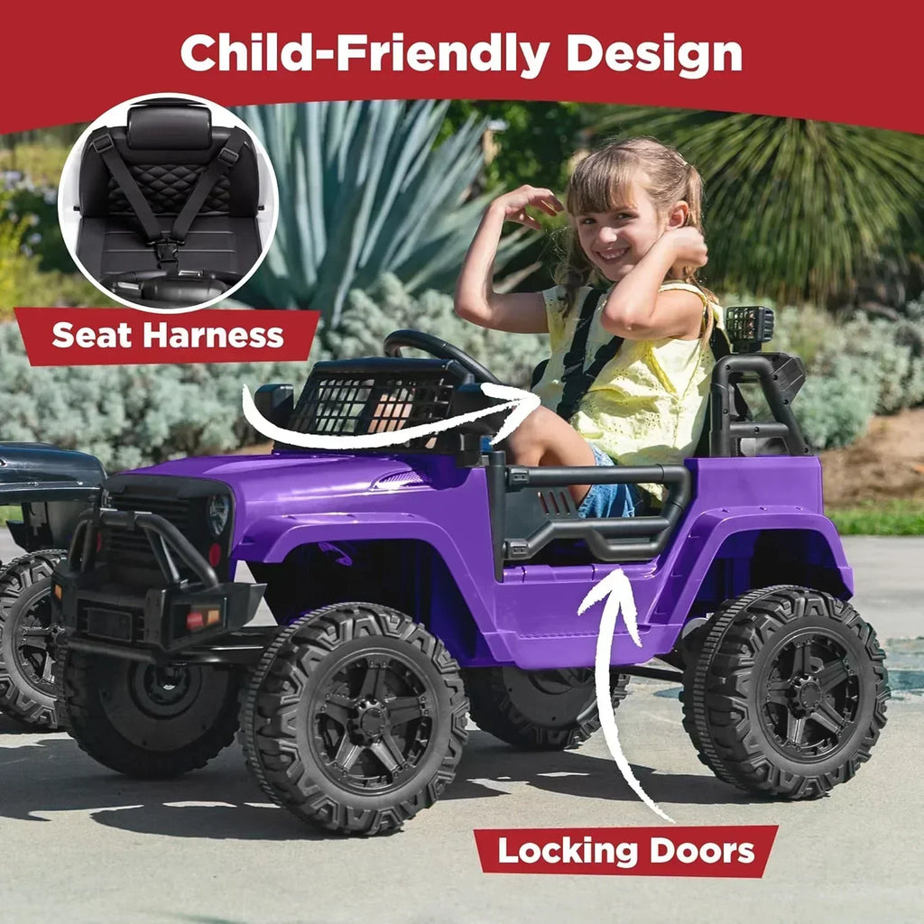 Best Choice Products 12V Kids Ride-On Truck Car with Spring Suspension and LED Lights